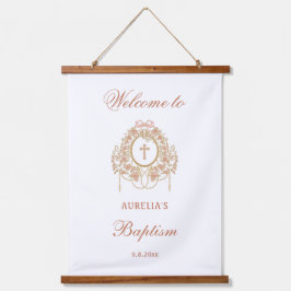 Elegante lijst Heilige Kruis Doop Welkom Hangend Wandkleed