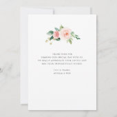 Elegante lijst Navy Blush bloemenbruiloft Bedankkaart (Achterkant)