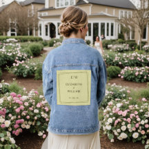 Elegante lijst op Hemelgeel Monogram Bruiloft