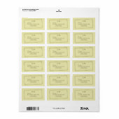 Elegante lijst op Hemelgeel Monogram Bruiloft Etiket (Full Sheet)