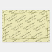 Elegante lijst op Hemelgeel Monogram Bruiloft Inpakpapier Vel (Voorkant)