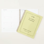 Elegante lijst op Hemelgeel Monogram Bruiloft Planner (Display)