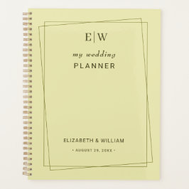 Elegante lijst op Hemelgeel Monogram Bruiloft Planner
