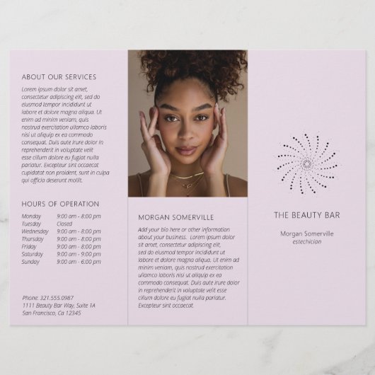 Elegante Lila Abstracte Bloem Moderne Brochure (Voorkant)