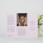 Elegante Lila Abstracte Bloem Moderne Brochure (Staand voorkant)