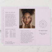 Elegante Lila Abstracte Bloem Moderne Brochure (Voorkant / Achterkant)