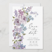 Elegante lila bewaar de datum save the date (Voorkant)