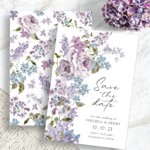 Elegante lila bewaar de datum save the date