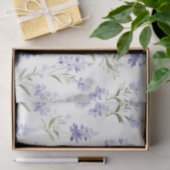 Elegante Lila Bloem Blauw & Wit Bloemen Decoupage Tissuepapier (Geschenk)