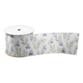 Elegante Lila Bloem Blauw & Witte Bloemen Satijnen Lint (Spoel)