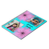Elegante lila bloem notitieboek (Linkerzijde)