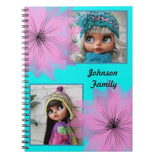 Elegante lila bloem notitieboek (Voorkant)