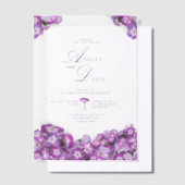 Elegante Lila bloemen Chic bruiloft Vellum Uitnodigingen (Offset)