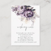 Elegante Lila Bloemen Script Wedding Wishing Well Informatiekaartje (Voorkant)