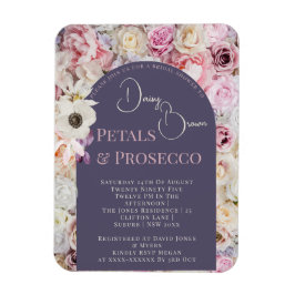 Elegante Lila Bloemenboog Zomer Vrijgezellenfeest Magneet