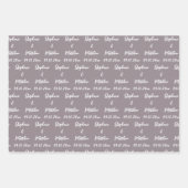 Elegante Lila bruid bruidegom namen bruiloften Inpakpapier Vel (Voorkant 3)