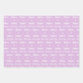 Elegante Lila bruid bruidegom namen bruiloften Inpakpapier Vel (Voorkant 3)