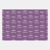 Elegante Lila bruid bruidegom namen bruiloften Inpakpapier Vel (Voorkant)