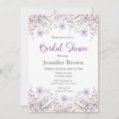 Elegante Lila bruidsdouche uitnodiging (Voorkant)