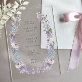 Elegante Lila bruiloft Acryl Uitnodigingen