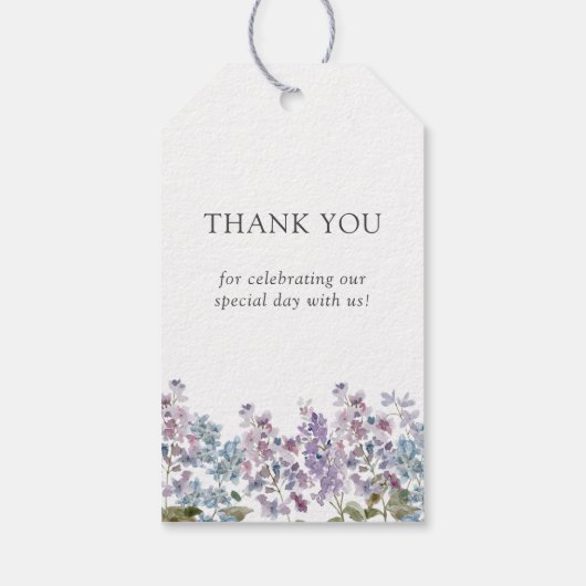 Elegante Lila bruiloft Cadeaulabel (Achterkant)