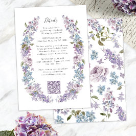 Elegante Lila bruiloft Informatiekaartje