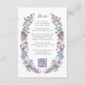 Elegante Lila bruiloft Informatiekaartje (Voorkant)