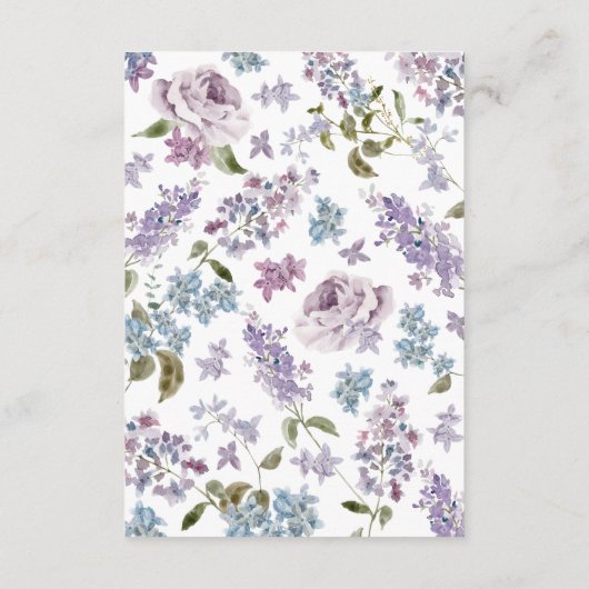 Elegante Lila bruiloft Informatiekaartje (Achterkant)