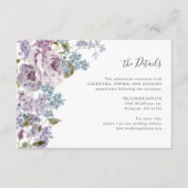 Elegante Lila bruiloft Informatiekaartje (Voorkant)