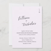 Elegante Lila bruiloft Kaart (Voorkant)