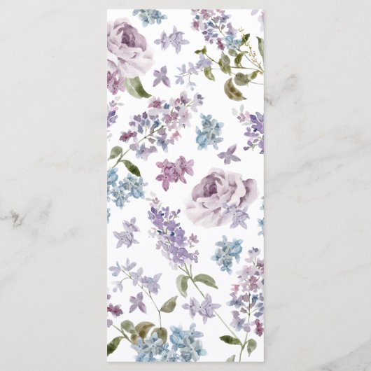 Elegante Lila bruiloft Menu (Achterkant)