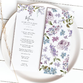 Elegante Lila bruiloft Menu