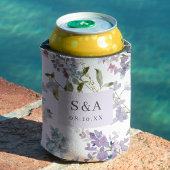 Elegante Lila bruiloft monogrammed Blikjeskoeler