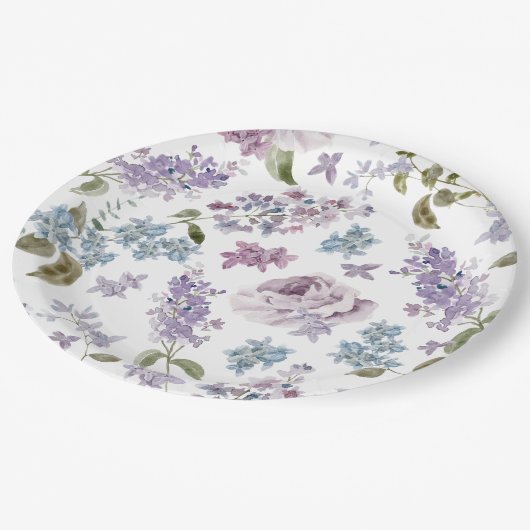 Elegante Lila bruiloft Papieren Bordje (Gekanteld)