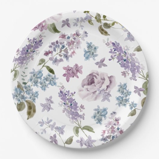 Elegante Lila bruiloft Papieren Bordje (Voorkant)