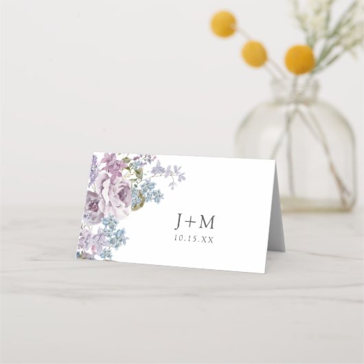 Elegante Lila bruiloft Plaatskaartje (Achterkant)