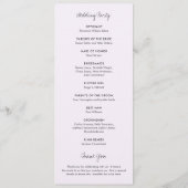 Elegante Lila bruiloft Programmakaart (Achterkant)