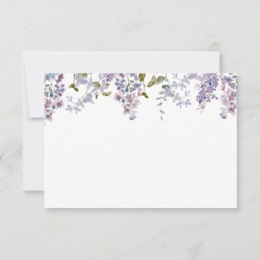 Elegante Lila bruiloft RSVP Kaartje (Achterkant)