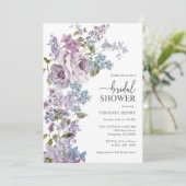 Elegante Lila Bruiloftsborrel Kaart (Staand voorkant)