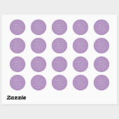 Elegante lila coördinerende babyshower ronde sticker (Vel)