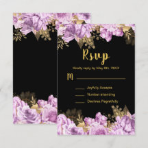 Elegante lila en gouden bloemen Sweet Sixteen