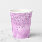 Elegante Lila Glitter & Folie Bruiloftspapier Cups Papieren Bekers (Achterkant)