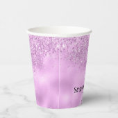 Elegante Lila Glitter & Folie Bruiloftspapier Cups Papieren Bekers (Rechts)
