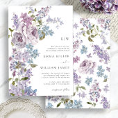 Elegante Lila groene bruiloft Kaart