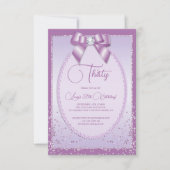 Elegante Lila Jewel Bow & Confetti Verjaardag Kaart (Voorkant)