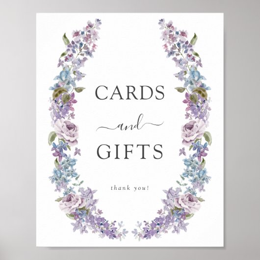 Elegante Lila Kaarten en geschenken Poster (Voorkant)
