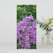 Elegante Lila lavendel bloemenbruiloftsprogramma (Staand voorkant)