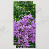 Elegante Lila lavendel bloemenbruiloftsprogramma (Voorkant / Achterkant)