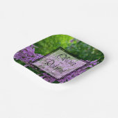 Elegante Lila lavendel paarse bloemenbruiloft Papieren Bordje (Gebogen)