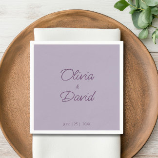 Elegante lila minimalistische bruiloft servet